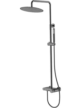 Душевая система Boheme 128-GM.3 настенная, с изливом, верхний/ручной душ, графит