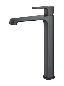 Смеситель для раковины Aquatek AQ1204MB однозахватный, излив 239мм, б/дон. клап., черный мат