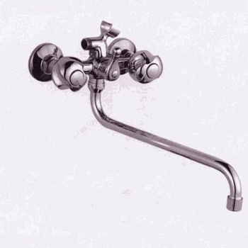 Смеситель Ledeme Н26 настенный, для ванны и душа, двухзахватный, с душевой лейкой, хром L2126