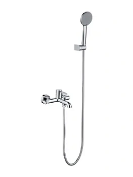 Смеситель для ванны/душа Aquatek AQ1349CR настенный, с душевым гарнитуром, цвет: хром