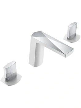 Смеситель Boheme для раковины, на 3 отверстия, двухзахватный, белый+хром 150-WCR-TOUCH