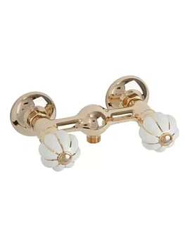 Смеситель для душа Migliore настенный, бел. с золотым декором/золото ML.OLV-5846.BO.DO