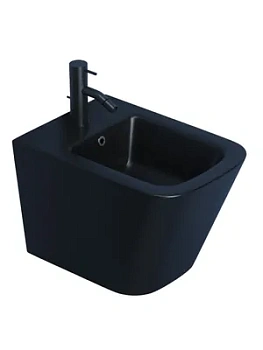 Биде подвесное Ceramicanova 345х485х330мм отв. под смеситель, крепеж, без д/к, черный CN4010MB