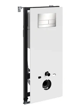 Инсталляция для унитаза WasserKRAFT с клавишей смыва, цвет:никель/белый 20TLT.010.ME.WH.BN04