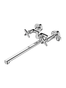 Смеситель для ванны Iddis двухзахватный настенный, длинный излив, никель-хром ACRSBL2i10WA