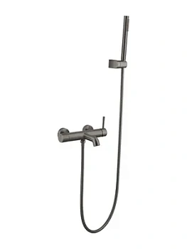 Смеситель Boheme 463-GM для ванны/душа, настенный, однозахватный, с ручным душем, графит