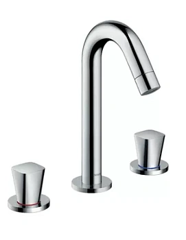 Смеситель Hansgrohe 71133 для умывальника двухзахватный на 3 отверстия, с донным клапаном,хром