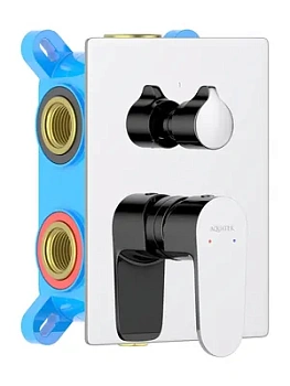 Смеситель для ванны/душа Aquatek AQ1247CR встраиваемый, 3 режима, однозахватный, цвет: хром