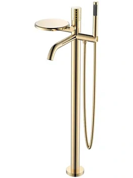 Смеситель Boheme 129-GG для ванны/душа, напольный, с ручным душем, ручка:diamond, золото