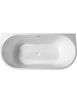 Акриловая ванна Abber (1700х800) пристенная, слив-перелив, белая матовая AB9216-1.7MW