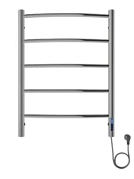 Полотенцесушитель электрический toHit 5 (500х700мм) 120Вт, нерж.сталь, кноп. панель, хром
