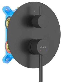 Смеситель для ванны/душа Aquatek AQ1347MB встраиваемый, 3 режима, однозахватный, черный мат