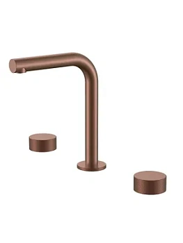 Смеситель Boheme 152-BRB.2 для раковины, на 3 отверстия, двухзахватный, ручки touch,бронза браш