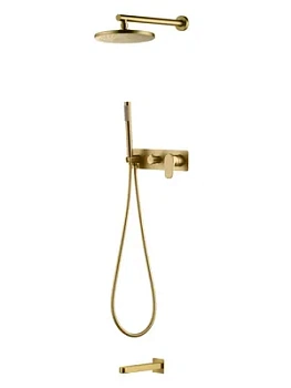 Душевая система Boheme 454-2-BR с изливом,верх/ручной душ, встраиваемая,однозахватная,бронза