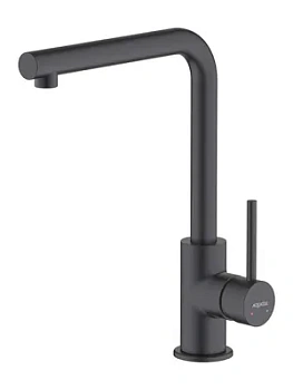 Смеситель для кухни Aquatek AQ1380MB однозахватный, поворотный излив 281мм, черный матовый