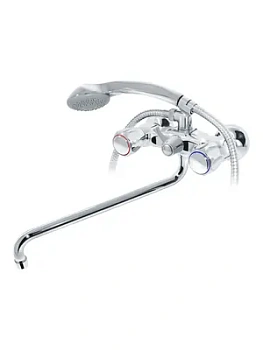 Смеситель для ванны VARION VARIOFIN 2022 18 1 керам.перекл., рез. кранб.,круглый излив 300мм