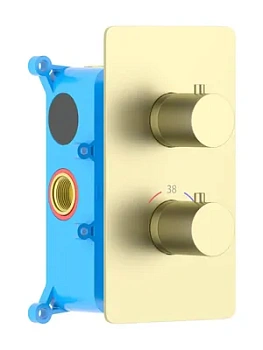 Смеситель для душа Aquatek AQ1391BG встраеваемый, 1 режим, термостатический, золото шлиф