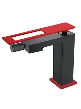 Смеситель Boheme 146-BR для биде, на 1 отверстие, однозахватный, черный+красный