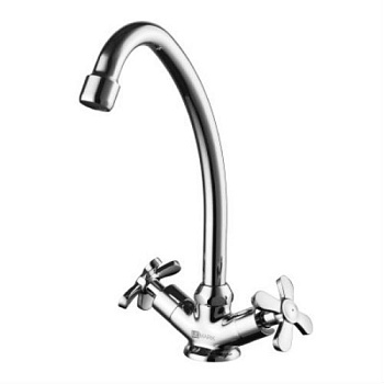 Смеситель для кухни Lemark LM6544C двухзахватный, поворотный излив, хром