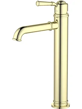 Смеситель для раковины Aquatek AQ1504PG однозахв., излив 235мм, б/дон. клапана, зол. полир