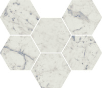 Charme Extra Carrara Mosaico Hexagon Satt 29X25