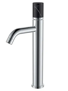 Смеситель Boheme 122-CR-MR-B для раковины, на 1 отв,однозахв, ручка мрамор, хром