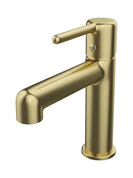 Смеситель для умывальника Iddis однозахватный, низкий излив 100мм, цвет:золото мат. AIGMG00i01