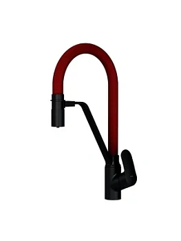 Смеситель AM.PM для кухни F8007828 с гибким изливом, каналом для питьевой воды, красный+черный