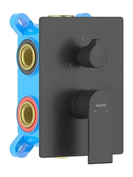 Смеситель для ванны/душа Aquatek AQ1447MB встраиваемый, 3 режима, однозахватный, черный матовый