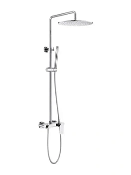 Душевая система Aquatek AQ2440CR для ванны/душа, однозахватный, верхний/ручной душ, цвет: хром