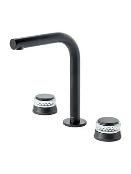 Смеситель Boheme 152-B-A для раковины, на 3 отверстия, двухзахватный, черный