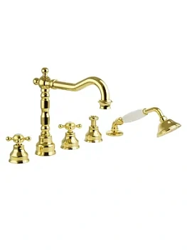 Смеситель на борт ванны Migliore на 5 отверстий, золото ML.REV-480.DO