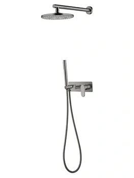 Душевая система Boheme 454-GM встраиваемая, однозахватная, верхний/ручной душ, графит