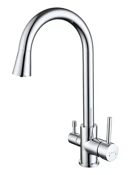 Смеситель для кухни Aquatek AQ1085CR однозахватный, поворотный излив 269мм, цвет: хром