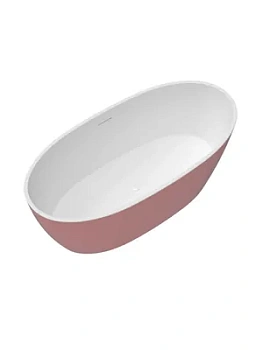 Ванна акриловая отдельностоящая toHit 1700х760х580, розовый матовый, овальная, TH08-041704