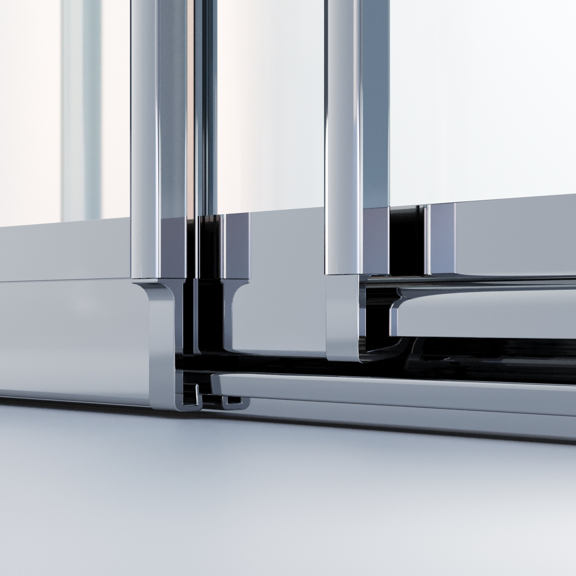 Душевое ограждение Ambassador Forsa 17021101NX-70NX (100x70х195) прямоугольник,хром,стекло прозрачное,раздвижная,2 места