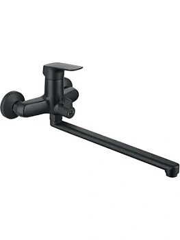 Смеситель для ванны Aquatek AQ1042MB настенный, однозахватный, длинный излив 320мм, черный мат