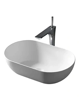 Раковина накладная ABBER (560х320х155) искусственный камень, белый матовый AS2611