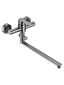 Смеситель для ванны/душа Swedbe L11307GT с изливом 322мм Z формы и дивертером, цвет: графит