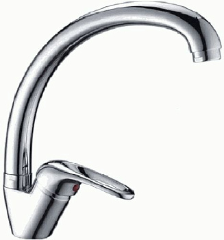 Смеситель Ledeme Н39-В для кухни, поворотный излив, однозахватный, хром L4139-B