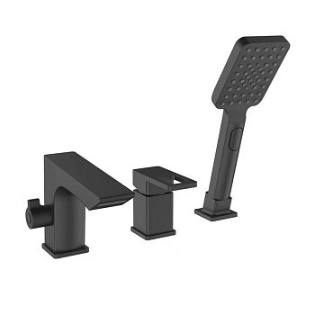 Смеситель на борт ванны ESKO PB 355B однозахватный, на 3 отверстия, черный матовый
