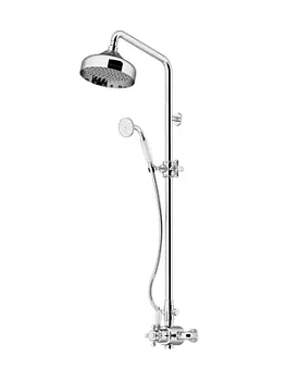 Душевая система GATTONI термостатический смеситель, верхний/ручной душ, хром KIT/TS80CO