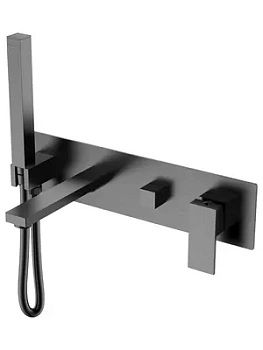 Смеситель Boheme 474-2-GM для ванны/душа, встраиваемый, с ручным душем, графит