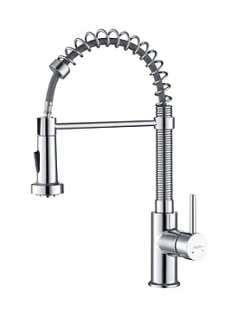 Смеситель для кухни Aquatek AQ1387CR однозахватный, профессиональный излив 159мм, цвет: хром