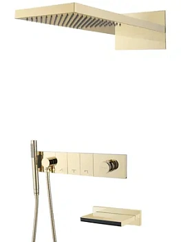 Душевая система Boheme 132-2-MG встраиваемая, излив, верхний/ручной душ, золото