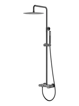 Душевая система Boheme 128-GM настенная, с изливом, верхний/ручной душ, графит
