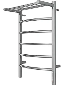 Полотенцесушитель TERMINUS П6 (ШВ:432x650) с полкой, электрический, нерж.сталь