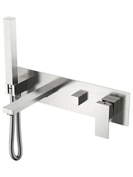 Смеситель Boheme 474-2-NB для ванны/душа, встраиваемый, с ручным душем, никель браш