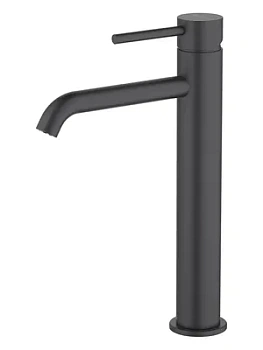 Смеситель для раковины Aquatek AQ1304MB однозахватный, излив 214мм, б/дон. клап., черный мат