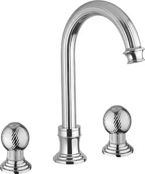 Смеситель CEZARES -BLS2-A-01-M для раковины, 3 отверстия, донный клапан, хром/ручки металл